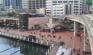 The stairs up to the Western Distributor footpath